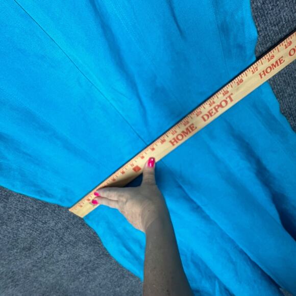 Talbots Irish Linen Dress Womens Sz 14 Blue Fit Flare Fully Lined Timeless Chic - Picture 8 of 13